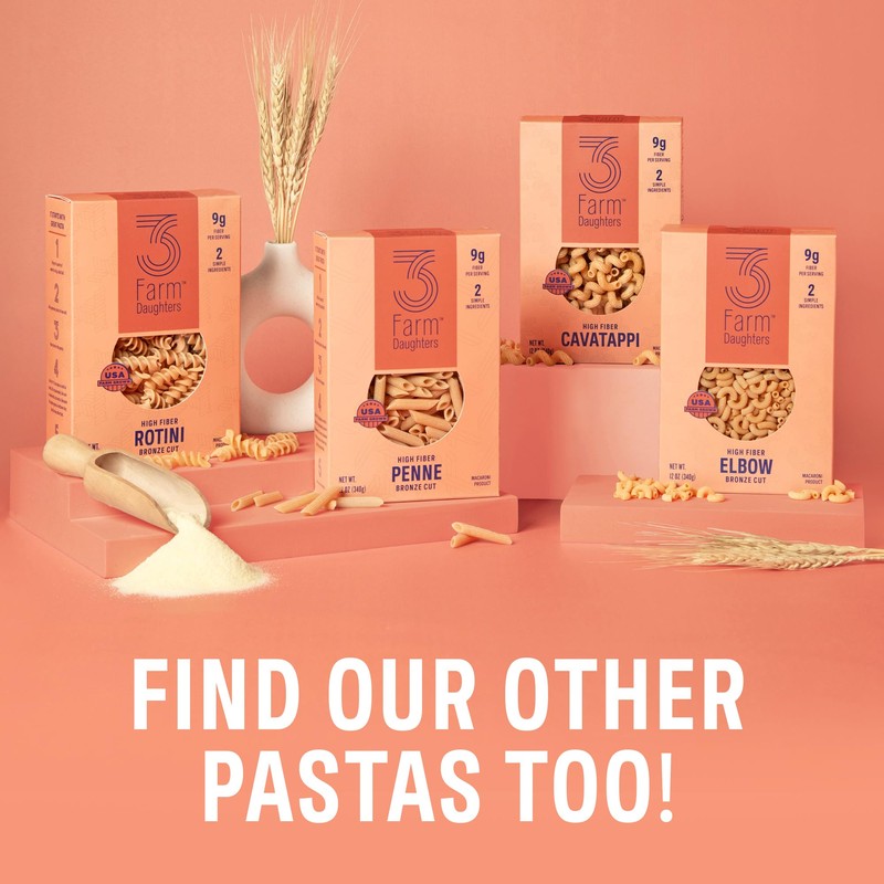 Three Farm Daughters High Fiber Pasta Rotini Pack, Low GI,