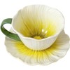 ONEUSTAR Ceramic Flower Shaped Tea Cup and Saucer Set, Yellow,