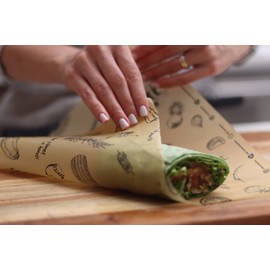 Technopaper Premium Deli Paper 12"x12" - 500 Pack - Water & Grease Resistant - Biodegradable, 100% Recyclable and No Wax Coating, Tray Liner (Kraft, FoodPrint)