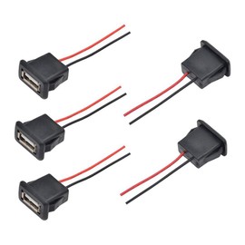 3A 2 Pin USB Female 2 Wire USB Female with Snap Groove Buckle for Panel Mount 3A Fast Charge Type A Female (5)