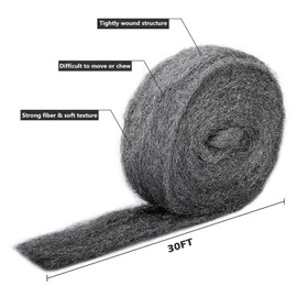30Ft(10oz) Steel Wool Roll, Coarse Wire Fabric for Pest Control, Hardware Gap Blocker & Animal Proofing in Home & Garden (DIY Kit)