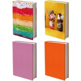 Easy Apply Stretchable Book Cover 4 Pack. 2 Solid and 2 Design Jumbo Jackets Fit Hardcover Textbooks Up to 9" x 11". Adhesive-Free, Nylon Fabric Protectors. Washable, Reusable Student School Supply