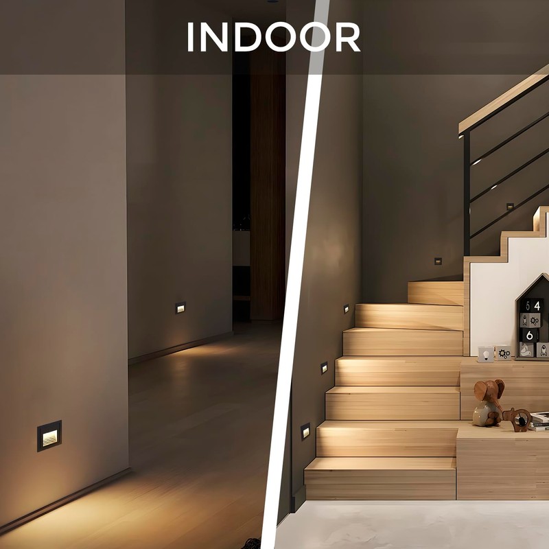Arotelicht 8Pack LED Recessed Step Light with Motion Sensor, Warm