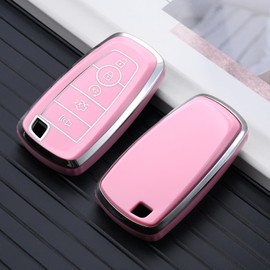 ELOHEI for Ford Key Fob Cover Case, Soft TPU Key Fob Case Protector Holder for 2017 2018 2019 Ford Fusion F150 F250 F350 F450 F550 Edge Explorer Escape Mustang Remote Keyless Entry