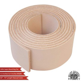 Sepici Leather Strap Natural 1/2" Inch to 4" Wide, 60-70 Inches Long (Heavy Weight) (3/4")