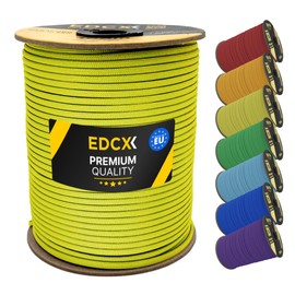 EDCX 4mm Nylon Paracord 550 100m (330 feet) - Type III, 100% Nylon Rope, 7 Strand Rope, 4mm Nylon Rope in Solid Colors (Sofit Yellow, 100 m)