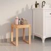 CHARMMA Bathroom Stool 15.7"x11.8"x18.1" Solid Wood Walnut,Shower Benches & Seats-350344