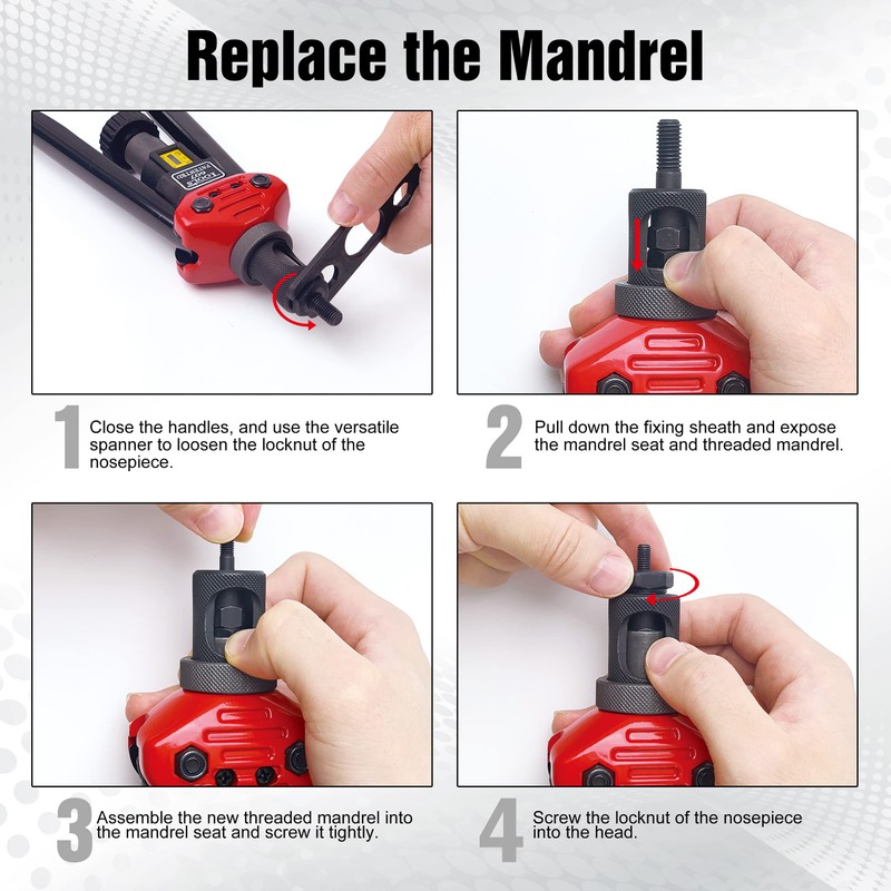 Rivet Nut Tool Mandrel M10 and 10 Rivet Nuts, Rivet