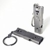 High-Strength Stainless Steel Double-Tube Warning Whistle Whistle Silver-Gray