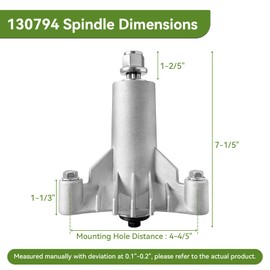 ranwin 130794 Spindle Fit for Craftsman LT1000 Riding Mower - 128285 Spindle Fit for HU Poulan Sears Craftsman LT2000 LT3000 DLT3000 Lawn Mower with 38" 42" Deck, Included 3 Tapped Bolts & Holes