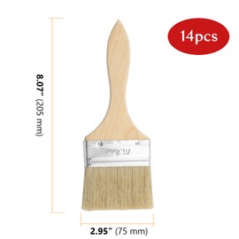 CHUEHKAK Pack of 14 Paint Brushes Varnish Wood 205 x 75 mm Paint Brush for Varnishes, Glaze Brush Exterior, Painting Brush Set, Flat Brush Set Painter, for Painting, Workshop, Gardening, DIY