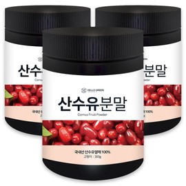 Hello Green Domestic Gurye Cornus officinalis powder 300g / 헬로우그린 국산 구례 산수유 분말 300g X 3통