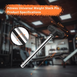ArrogantF Weight Stack Pin, Weight Machine Pin Replacement, Pin Tensile 3/8" Diameter 5-1/2" Locking Space,Universal Fitness Equipment Gym Pin, for Home Gym Machine Parts & Accessories 2 Pcs