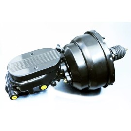 CNCDPT 7" Dual BLACK Universal Power Brake Booster 1" Bore Ball Milled Master Cylinder