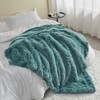 GONAAP Fuzzy Faux Fur Throw Blanket Light Teal Super Soft