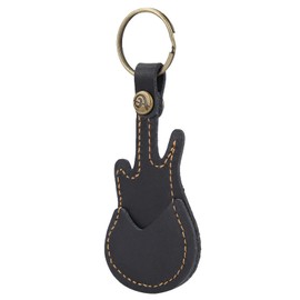 Portable Leather Brass Guitar Pick Bag Sleeve Holder Including Pick Accessories Ideal for Guitarists Available in Two Colors (Black)