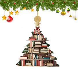Christmas Ornaments 2024, Album Books Christmas Hanging Ornaments, Book Lovers Christmas Tree Ornaments, Christmas Decorations Holiday Party Home Decor Book Lovers Ornaments Bookworm