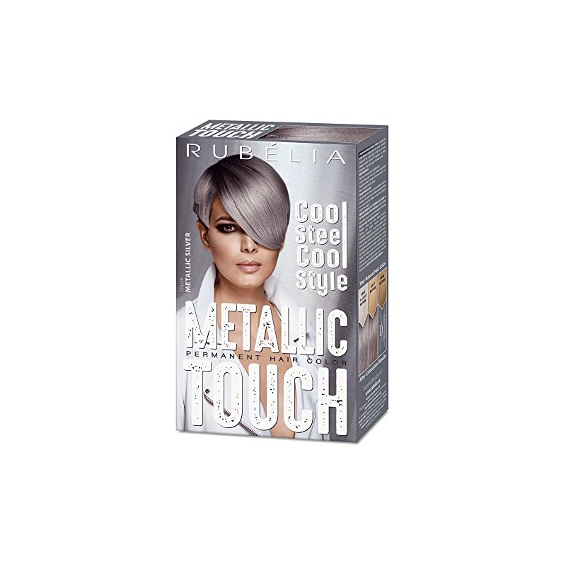 Rubélia Metallic Touch Permanent Hair Colour, Metallic Silver, Pack of