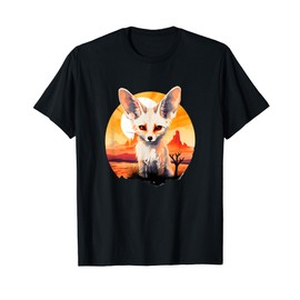 Watercolor Sunset Fennec Fox T-Shirt