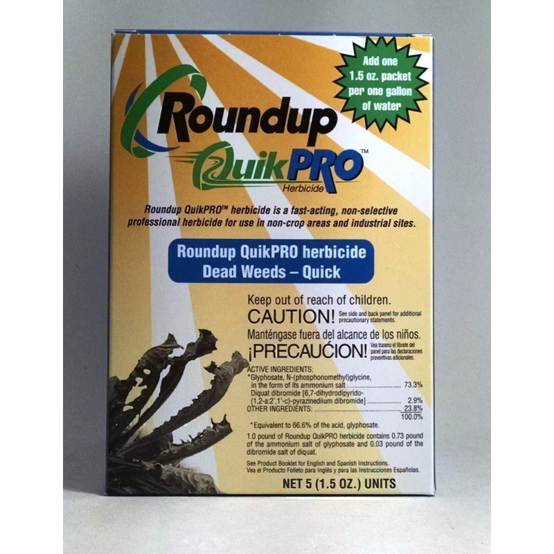 Bayer Roundup QuikPro (5x1.5oz) Herbicide/Weed killer - Very FAST acting
