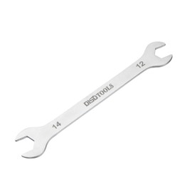 sourcing map Thin Open End Wrench 12mm x 14mm Metric Sandblasting Plated 3cr13 Stainless Steel, Double Ended Slim Spanner for Household Maintenance and General Repairs