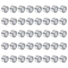 uxcell 40pcs Aluminum Spacer 5mm Bore x 10mm OD x 6mm Length Screw Standoff Bushing Plain Finish Round Metal Spacer for M5 Screws Bolts and Rods