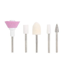 Sonew 5Pcs/Set Nail Drill Bits, Ceramic Metal Cuticle Clean Drill Bits for Acrylic, Hard Gel Remover For Manicure Pedicure Polishing Mill Cutter Nail Files