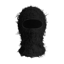 Balaclava Ski Mask ~for Men Women Shiesty Mask Shaggy Knitted Full Face Ski Mask Windproof Neck Warmer - Color: Black