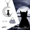 POPLYKE Cat Necklace Sterling Silver Black/White Heart/Moonstone/Crystal Irish Jewellery Gifts