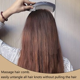 3Pcs Dandruff Comb, Removes Dandruff and Dirt Scalp Protect Comb Hollow Teeth Design for Oily Hair Deep Cleansing Care for Women and Men (Dark Brown)