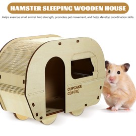 Ipetboom Hamster Hideout House Woody Toy Toys for Guinea Pigs Hamsters House Hamster Hideaway Small Animals House Hamster Wood House Dwarf Hamster House Chinchilla Toys Wooden Pet