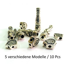 Silver Metal Imams and Y Beads Set for Prayer Beads Tesbih Tasbih Tespih Chain Spacer Beads Misbaha Subha Muslim Islamic Rosary Prayer Worship Accessories