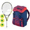 Babolat Pure Aero 26 Inch Junior Tennis Racquet Bundled with a Blue/Red Child's Tennis Backpack and 3 Green Dot Tennis Balls