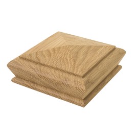 Solid Oak Pyramid Style Stair Newel Caps Rebate to fit 90mm Posts Full or Half (Half)