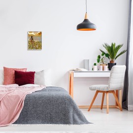 Stupell Industries Woman Sitting in Tree Sloth Animal City Buildings Grey Framed Wall Art, 11 x 14, Green