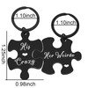 Couple Puzzle Keychain for Husband Wife His Crazy Her Weido