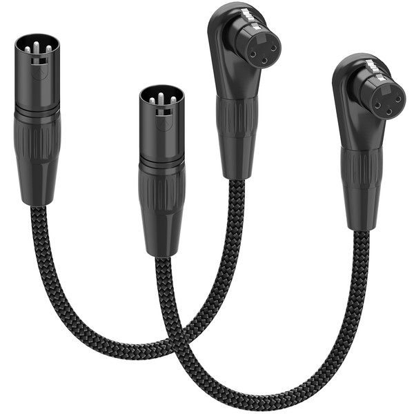 HOSONGIN Right Angle XLR Cable, Adjustable-Angle Female to Straight Male