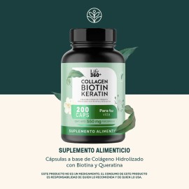 Suplemento en cápsulas LIFE360+ Life360+ CollagenBiotinKeratin Biotina, Colágeno, Queratina x 550mg