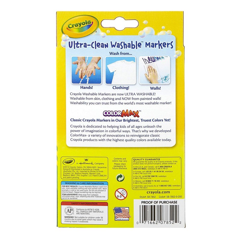 Crayola Ultra-Clean Fine Line Markers -Classic Colors 10/Pkg