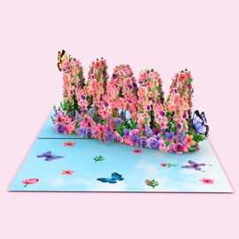 Three Dee Cards - Premium Handcrafted Mothers Day pop up card, 3D Birthday flower card for Mam, card Mother pop up