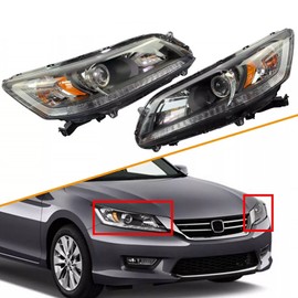 BST BSSP Headlight Assembly Halogen Headlamp Head Light Replacement for 13 14 15 Honda Accord 4 Door Sedan Left&Right Driver Passenger Side HO2503151 HO2502151