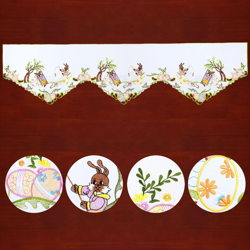 Simhomsen Embroidered Easter Bunny Mantel Scarf Runner (70 × 17