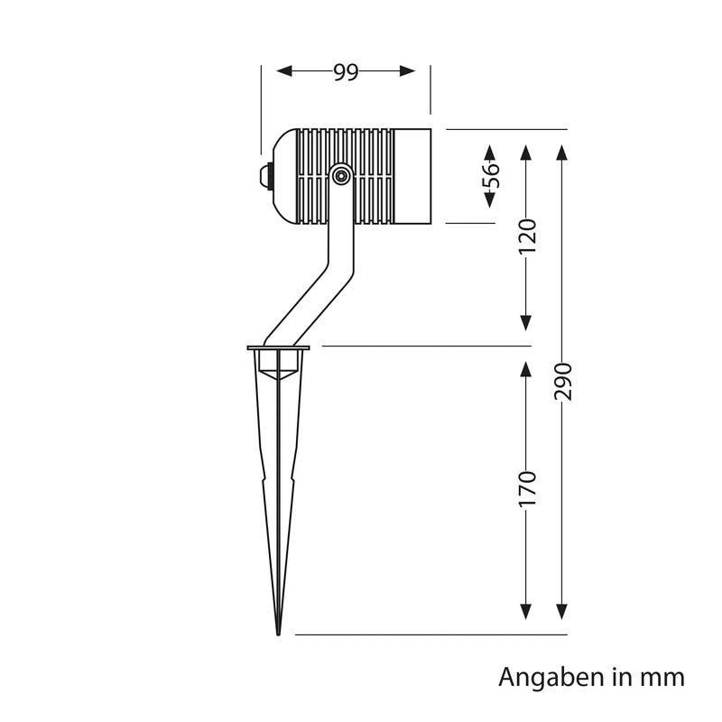 ledscom.de SHINGA Garden Spotlight with Ground Spike for Outdoor Use,