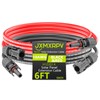 JXMXRPV Solar Extension Cable 6.6Ft 10AWG, Solar Wire with Tool-Free