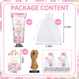 VISCOO 60 Sets Baby Shower Hand Cream, Wedding Hand Cream Gifts, Baby Shower Party Favors Gifts for Guests Bridal Shower,Thank You Gifts,Travel Size Hand Lotion Bulk for Wedding(Baby Girls)