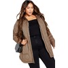 EVANS Women's Plus Size Quilted Contrast Trims Coat, Desert Sand