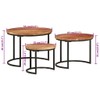 vidaXL Solid Acacia Wood Nesting Coffee Tables - Set of
