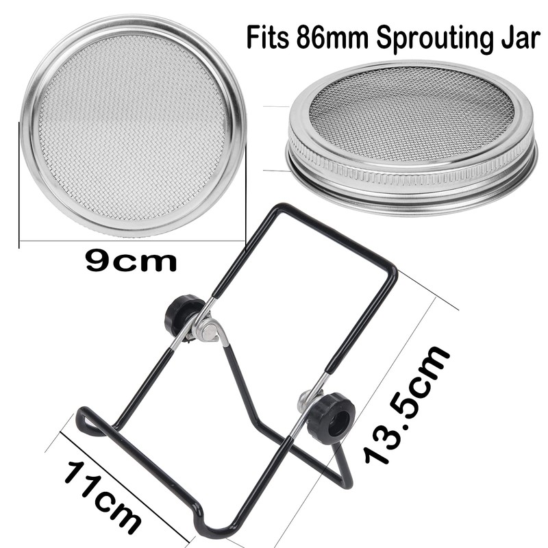 Lulonpon 4 Pieces Sprouting Lids, 304 Stainless Steel Screen Sprout