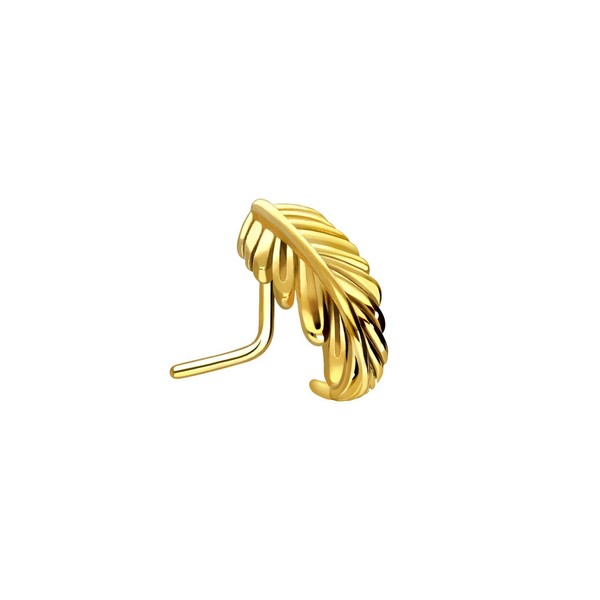 PIERCINGLINE PIERCINGLINE Surgical Steel Nose Piercing Silver Feather Piercing Nose