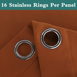 LORDTEX Waterproof Indoor/Outdoor Curtains for Patio - Thermal Insulated, Sun Blocking Blackout Curtains for Bedroom, Porch, Living Room, Pergola, Cabana, 105 x 84 inch, Mecca Orange, Set of 2 Panels